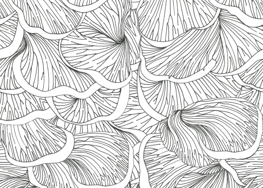 Mushroom Pattern In Black Color