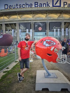 Marius Wimmler In Front Of Deutsche Bank Park