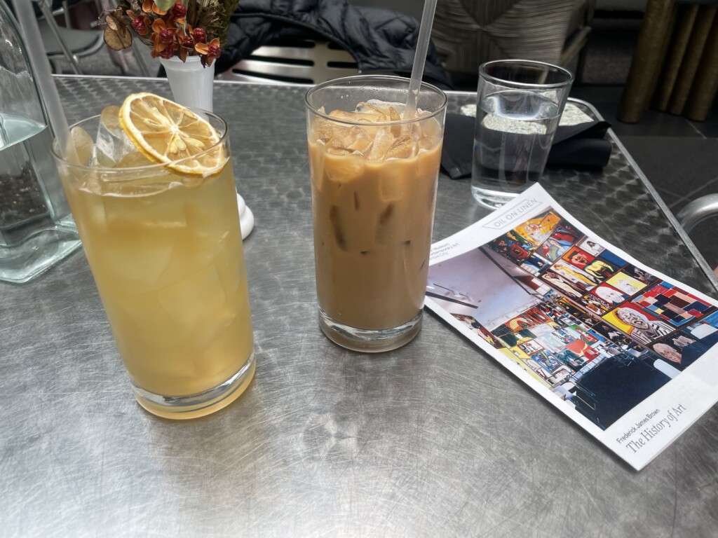 Hojicha palmer and vanilla latte // photo by Cory Swieczkowski